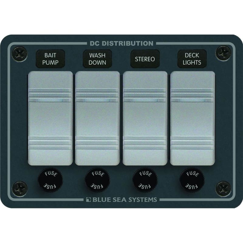 Blue Sea 8262 Waterproof Panel 4 Position - Slate Grey [8262] Brand_Blue Sea Systems, Electrical, Electrical | Electrical Panels Electrical 