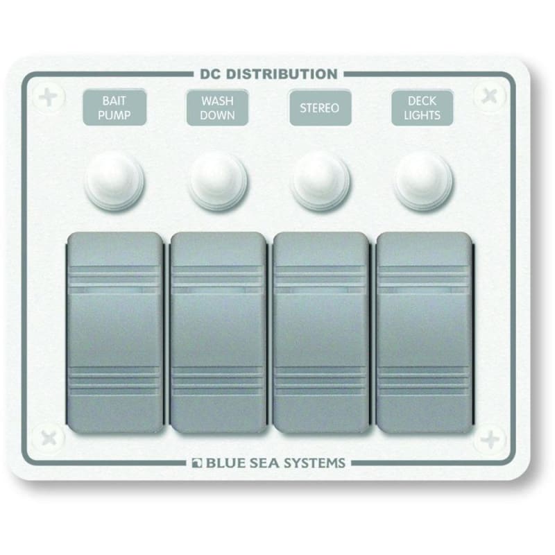Blue Sea 8272 Water Resistant Panel - 4 Position - White - Horizontal Mount [8272] Brand_Blue Sea Systems, Electrical, Electrical | 
