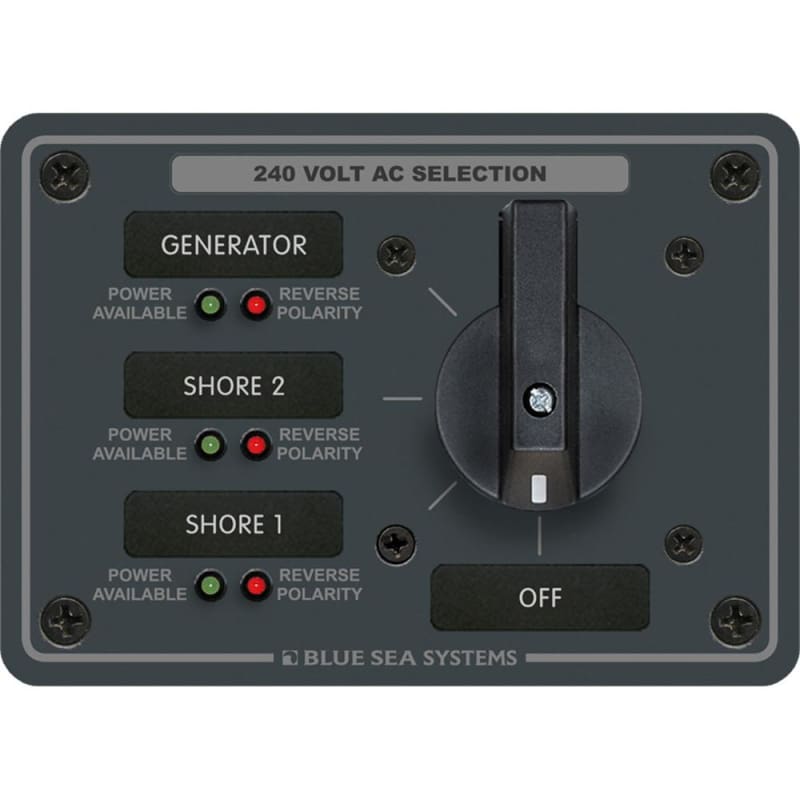 Blue Sea 8361 AC Rotary Switch Panel 65 Ampere 3 Positions + OFF 3 Pole [8361] Brand_Blue Sea Systems, Electrical, Electrical | Electrical 