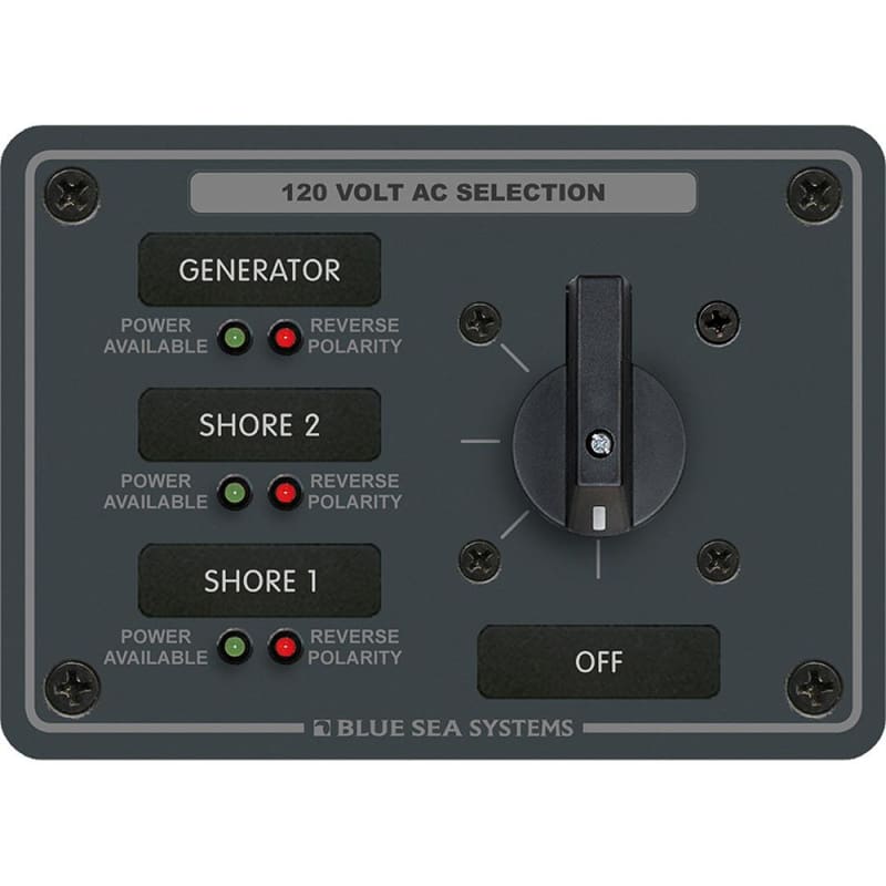 Blue Sea 8366 AC Rotary Switch Panel 30 Ampere 3 Positions + OFF 2 Pole [8366] Brand_Blue Sea Systems, Electrical, Electrical | Electrical 