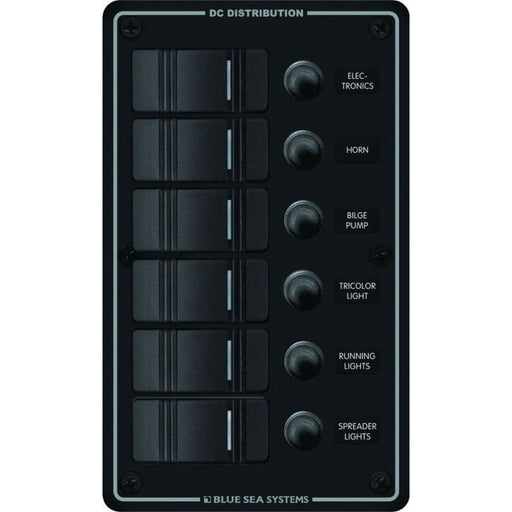 Blue Sea 8373 Water Resistant 6 Position - Black - Vertical Mount Panel [8373] Brand_Blue Sea Systems, Electrical, Electrical | Electrical 