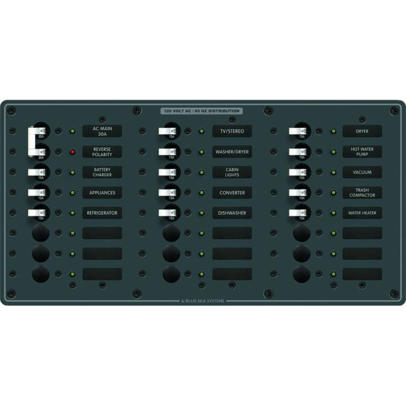 Blue Sea 8465 AC Main + 22 Positions [8465] Brand_Blue Sea Systems, Electrical, Electrical | Electrical Panels Electrical Panels CWR