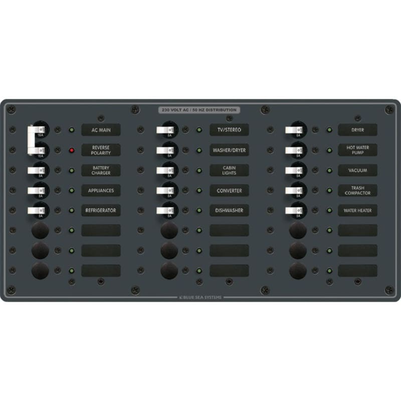 Blue Sea 8565 Breaker Panel - AC Main + 22 Positions (European) - White [8565] Brand_Blue Sea Systems, Electrical, Electrical | Electrical 