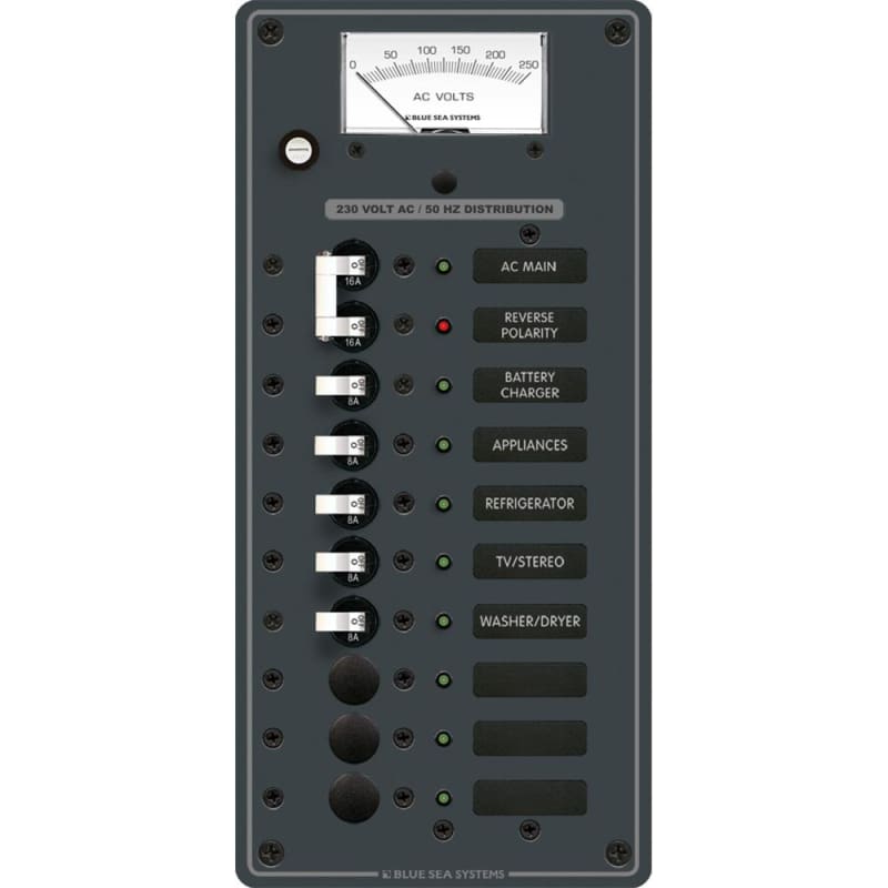 Blue Sea 8588 Breaker Panel - AC Main + 8 Positions (European) - White [8588] Brand_Blue Sea Systems, Electrical, Electrical | Electrical 