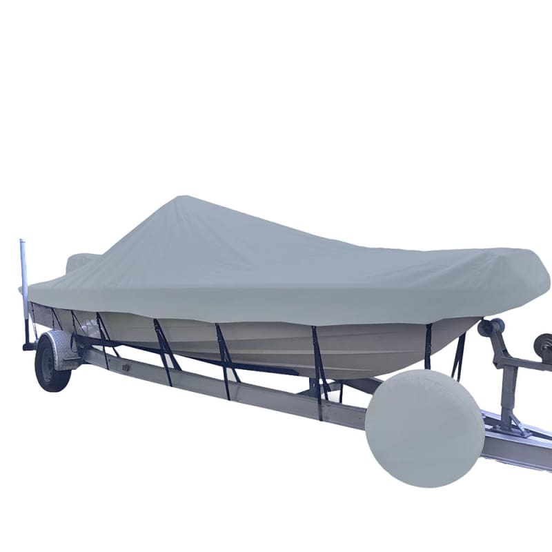 Carver Sun-DURA Narrow Series Styled-to-Fit Boat Cover f/20.5 V-Hull Center Console Shallow Draft Boats - Grey [71220NS-11] Boat Outfitting,