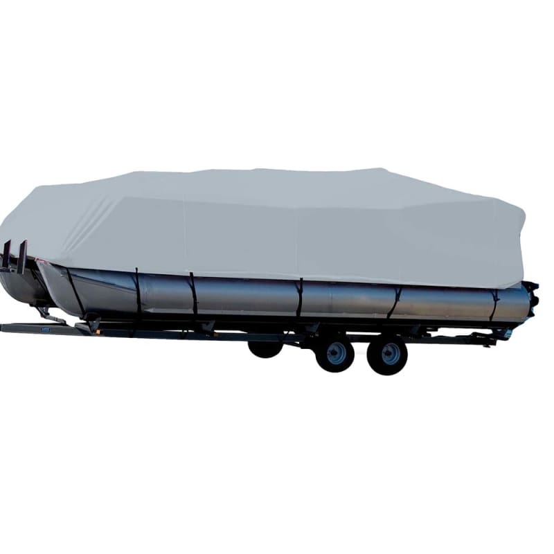 Carver Sun-DURA Styled-to-Fit Boat Cover f/16.5 Pontoons w/Bimini Top Rails - Grey [77516S-11] Boat Outfitting, Boat Outfitting | Winter