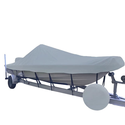 Carver Sun-DURA Styled-to-Fit Boat Cover f/19.5 V-Hull Center Console Shallow Draft Boats - Grey [71219S-11] Boat Outfitting, Boat