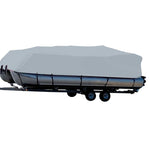 Carver Sun-DURA Styled-to-Fit Boat Cover f/24.5 Pontoons w/Bimini Top Partial Rails - Grey [77624S-11] Boat Outfitting, Boat Outfitting |