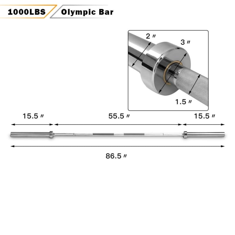 Chromed Olympic Barbell fitness, Fitness Accessories, Outdoor | Fitness / Athletic Training Fitness / Athletic Training Goplus