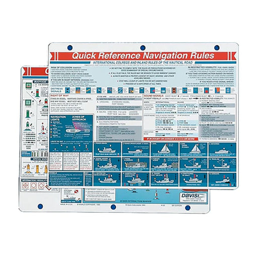Davis Quick Reference Navigation Rules Card [125] Boat Outfitting, Boat Outfitting | Accessories, Brand_Davis Instruments Accessories CWR