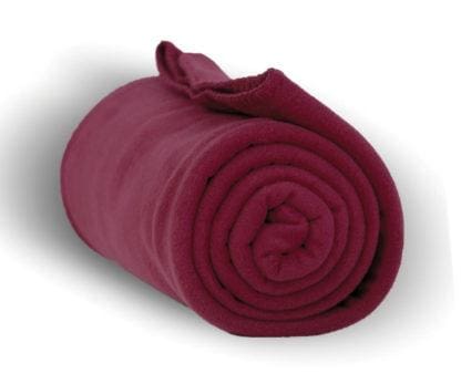 Deluxe Fleece Throw Blanket (Solid Colors) Burgundy BLANKETS fleece Throw Blankets Fleece K-R-S-I