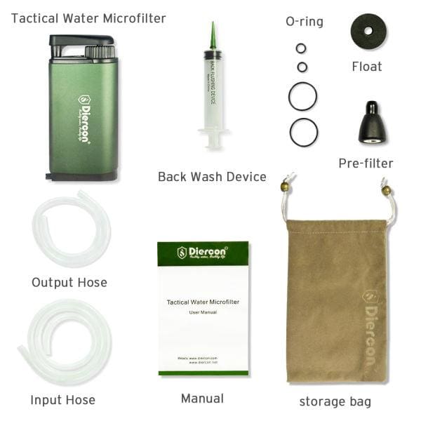 Diercon Tactical Water Micro Filter TW01- Reusable Personal Hand Pump Water Purifier camping, Camping | Accessories, Camping | Hydration, 