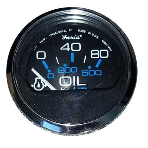 Faria Chesapeake Black 2 Oil Pressure Gauge (80 PSI) [13702] 1st Class Eligible, Boat Outfitting, Boat Outfitting | Gauges, Brand_Faria 