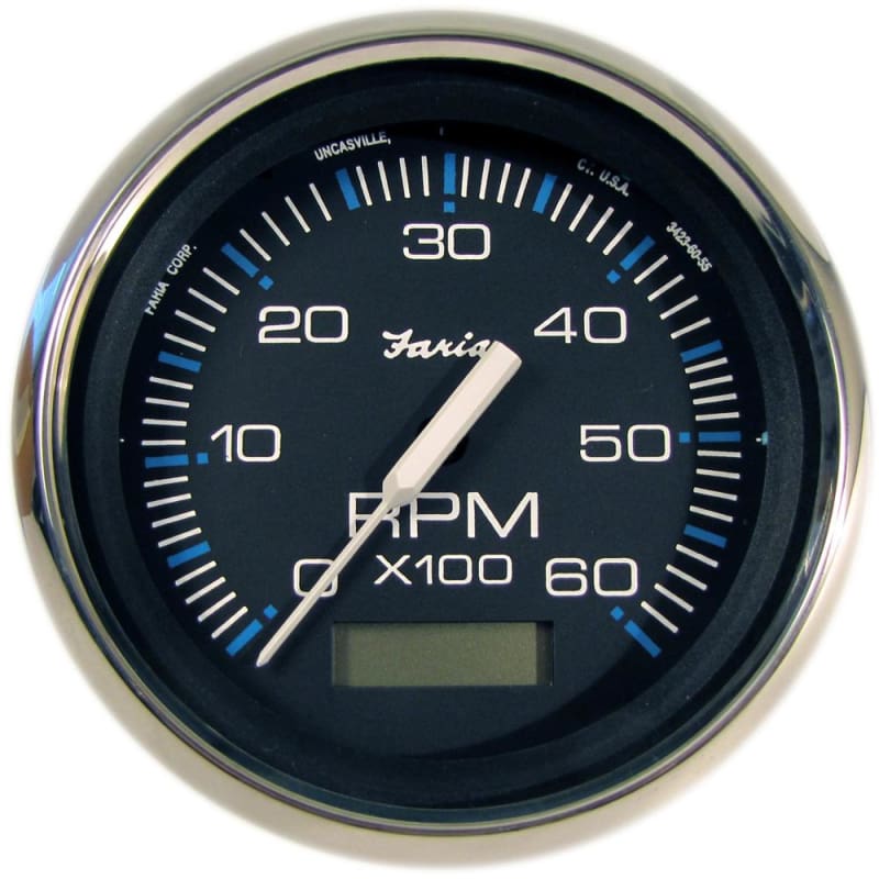Faria Chesapeake Black 4 Tachometer w/Hourmeter - 6000 RPM (Gas) (Inboard) [33732] Boat Outfitting, Boat Outfitting | Gauges, Brand_Faria