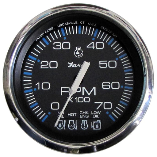 Faria Chesapeake Black SS 4 Tachometer w/Systemcheck Indicator - 7000 RPM (Gas) f/ Johnson / Evinrude Outboard) [33750] Boat Outfitting,