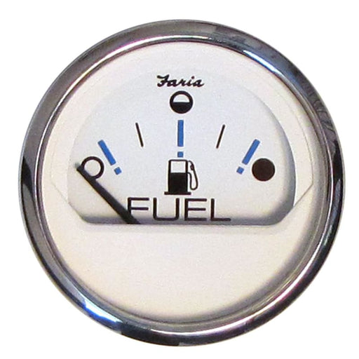 Faria Chesapeake White SS 2 Fuel Level Gauge - Metric (E-1/2-F) [13818] 1st Class Eligible, Boat Outfitting, Boat Outfitting | Gauges, 