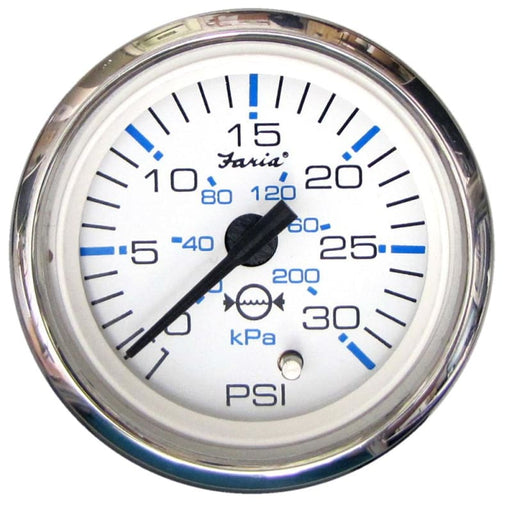 Faria Chesapeake White SS 2 Water Pressure Gauge (30 PSI) [13812] Boat Outfitting, Boat Outfitting | Gauges, Brand_Faria Beede Instruments, 
