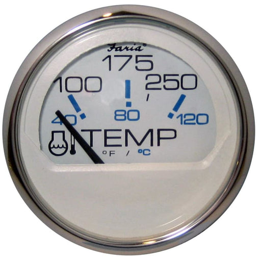 Faria Chesapeake White SS 2 Water Temperature Gauge (100-250 DegreeF) [13804] 1st Class Eligible, Boat Outfitting, Boat Outfitting | Gauges,