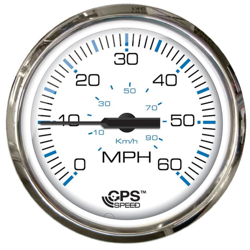 Faria Chesapeake White SS 4 Studded Speedometer - 60MPH (GPS) [33839] 1st Class Eligible, Boat Outfitting, Boat Outfitting | Gauges, 