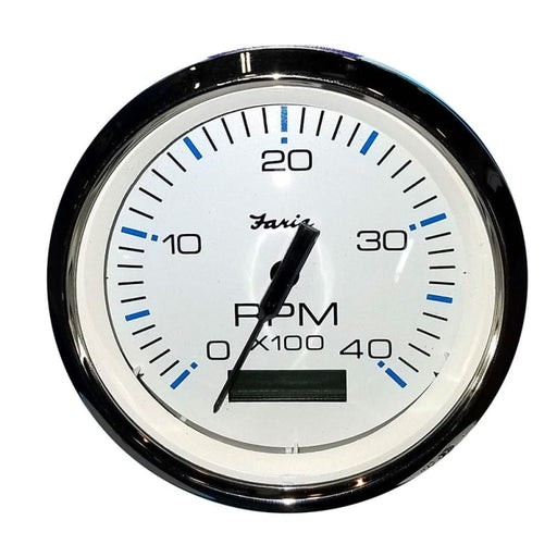 Faria Chesapeake White SS 4 Tachometer w/Hourmeter (4000 RPM) (Diesel) (Mech. Takeoff Var. Ratio Alt) [33834] Boat Outfitting, Boat 
