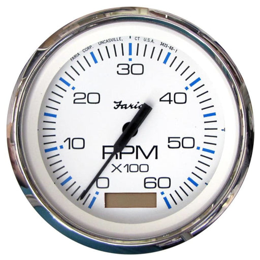 Faria Chesapeake White SS 4 Tachometer w/Hourmeter - 6000 RPM (Gas)(Inboard) [33832] Boat Outfitting, Boat Outfitting | Gauges, Brand_Faria 