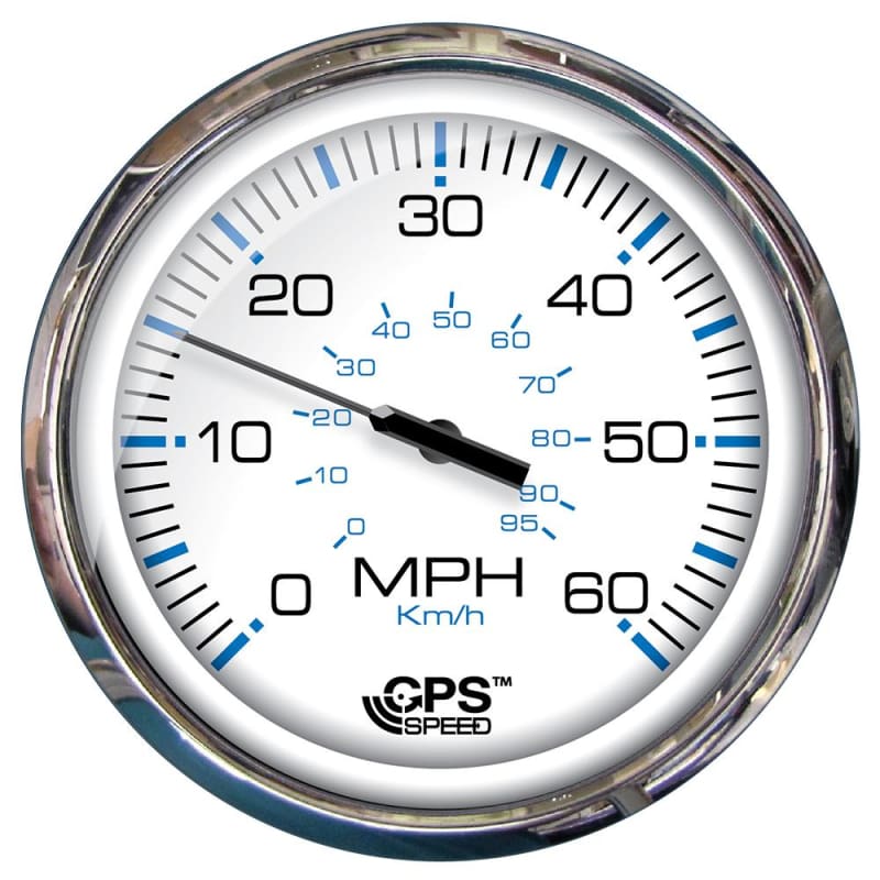Faria Chesapeake White SS 5 Speedometer - 60 MPH (GPS)(Studded) [33861] Boat Outfitting, Boat Outfitting | Gauges, Brand_Faria Beede 