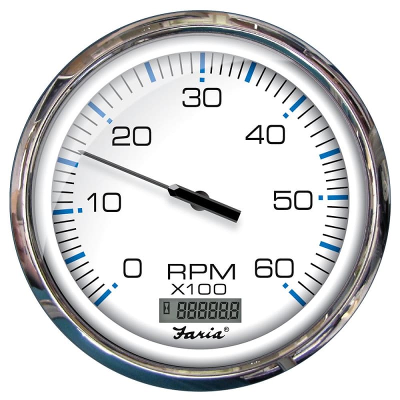 Faria Chesapeake White SS 5 Tachometer w/Digital Hourmeter - 6000 RPM (Gas) (Inboard) [33863] Boat Outfitting, Boat Outfitting | Gauges, 