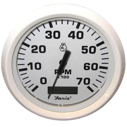 Faria Dress White 4 Tachometer w/Hourmeter - 7000 RPM (Gas) (Outboard) [33140] Boat Outfitting, Boat Outfitting | Gauges, Brand_Faria Beede