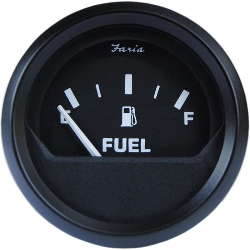 Faria Euro Black 2 Fuel Level Gauge - Metric [12802] 1st Class Eligible, Boat Outfitting, Boat Outfitting | Gauges, Brand_Faria Beede 