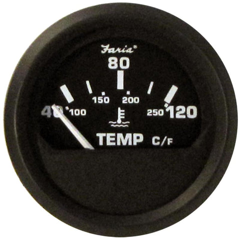 Faria Euro Black 2 Water Temperature Gauge - Metric (40 to 120 C) [12814] 1st Class Eligible, Boat Outfitting, Boat Outfitting | Gauges,