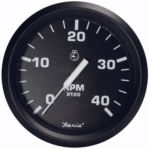Faria Euro Black 4 Tachometer - 4000 RPM (Diesel - Magnetic Pick-Up) [32803] Boat Outfitting, Boat Outfitting | Gauges, Brand_Faria Beede