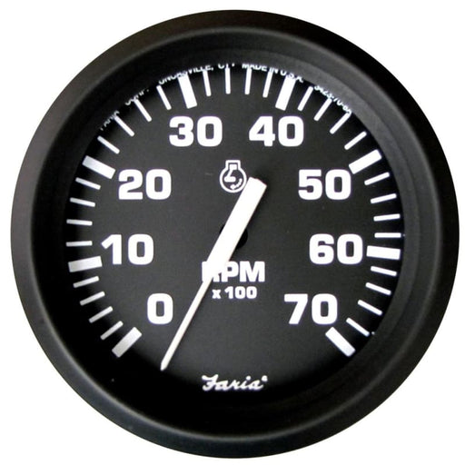 Faria Euro Black 4 Tachometer - 7,000 RPM (Gas - All Outboard) [32805] Boat Outfitting, Boat Outfitting | Gauges, Brand_Faria Beede