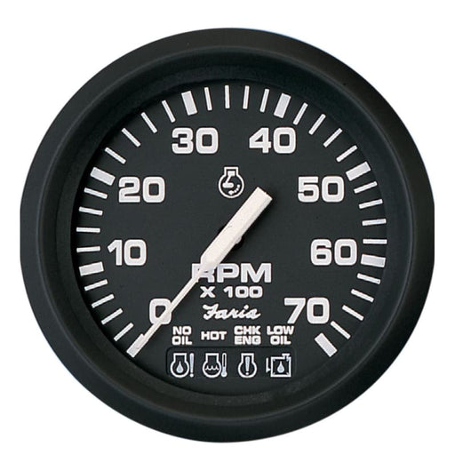 Faria Euro Black 4 Tachometer w/Systemcheck 7000 RPM (Gas) f/ Johnson / Evinrude Outboard) [32850] Boat Outfitting, Boat Outfitting |