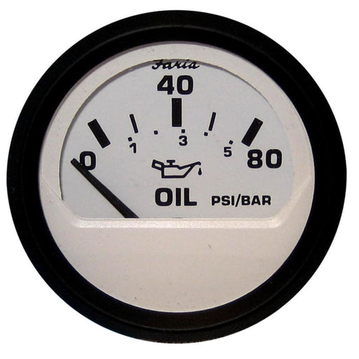 Faria Euro White 2 Oil Pressure Gauge (80 PSI) [12902] 1st Class Eligible, Boat Outfitting, Boat Outfitting | Gauges, Brand_Faria Beede 