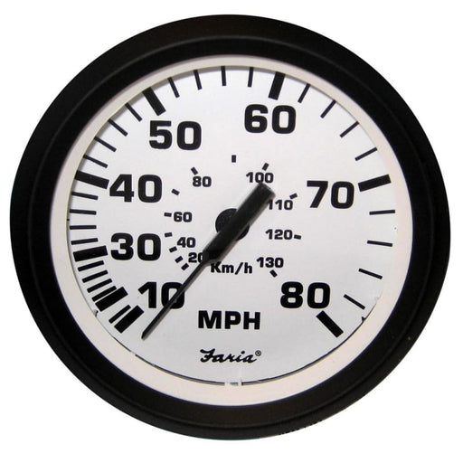 Faria Euro White 4 Speedometer - 80MPH (Pitot) [32910] Boat Outfitting, Boat Outfitting | Gauges, Brand_Faria Beede Instruments, Marine
