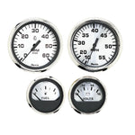 Faria Spun Silver Box Set of 4 Gauges f/Outboard Engines - Speedometer Tach Voltmeter Fuel Level [KTF0182] Boat Outfitting, Boat Outfitting 