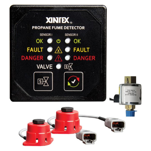 Fireboy-Xintex Propane Fume Detector 2 Channel 2 Sensors Solenoid Valve Control 20 Cable - 24V DC [P-2BS-24-R] Brand_Fireboy-Xintex, Marine