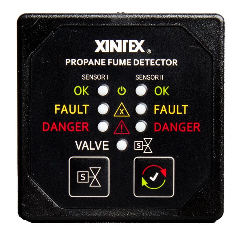 Fireboy-Xintex Propane Fume Detector w/2 Plastic Sensors - No Solenoid Valve - Square Black Bezel Display [P-2BNV-R] Brand_Fireboy-Xintex,