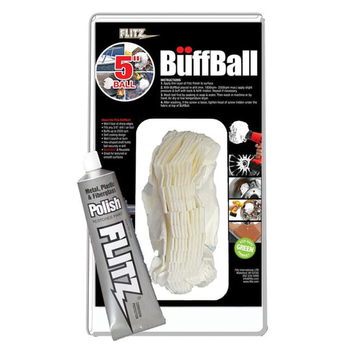 Flitz Buff Ball - Large 5 - White w/1.76oz Tube Flitz Polish [PB 101-50] Boat Outfitting, Boat Outfitting | Cleaning, Brand_Flitz Cleaning 