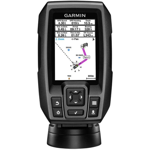 Garmin STRIKER 4 Fishfinder Worldwide Version w/77/200kHz - 4-Pin Transducer w/Transom & Trolling Motor Mounts [010-01550-01] Brand_Garmin, 