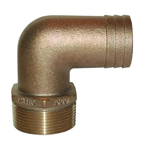 GROCO 1-1/2 NPT x 1-1/2 ID Bronze 90 Degree Pipe to Hose Fitting Standard Flow Elbow [PTHC-1500] Brand_GROCO, Marine Plumbing & Ventilation,