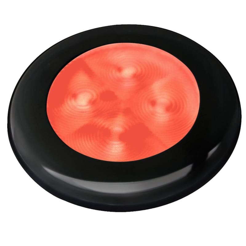 Hella Marine Slim Line LED ’Enhanced Brightness’ Round Courtesy Lamp - Red LED - Black Plastic Bezel - 12V [980507251] Brand_Hella Marine,