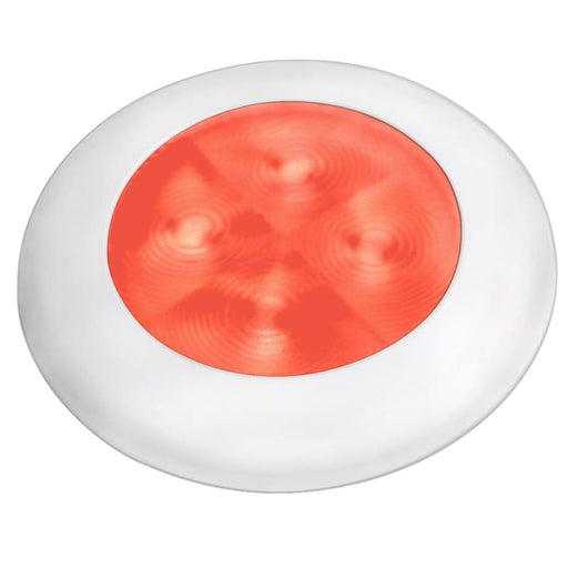 Hella Marine Slim Line LED ’Enhanced Brightness’ Round Courtesy Lamp - Red LED - White Plastic Bezel - 12V [980507241] 1st Class Eligible,