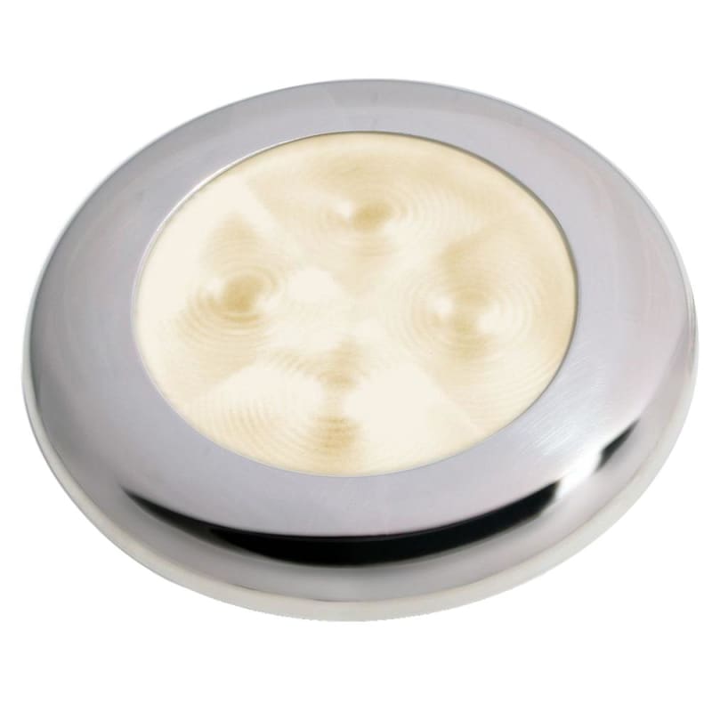 Hella Marine Slim Line LED ’Enhanced Brightness’ Round Courtesy Lamp - Warm White LED - Stainless Steel Bezel - 12V [980500721] 1st Class 