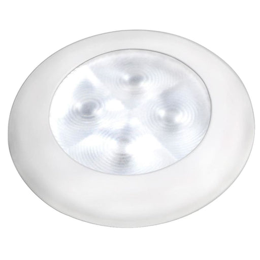 Hella Marine Slim Line LED ’Enhanced Brightness’ Round Courtesy Lamp - White LED - White Plastic Bezel - 12V [980500541] 1st Class Eligible,