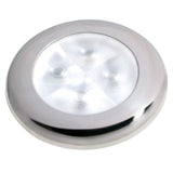 Hella Marine Slim Line LED ’Enhanced Brightness’ Round Courtesy Lamp - White LED - Stainless Steel Bezel - 12V [980500521] 1st Class 
