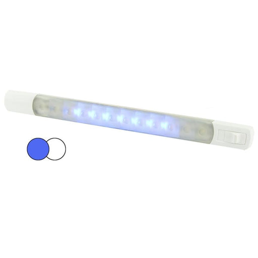Hella Marine Surface Strip Light w/Switch - White/Blue LEDs - 12V [958121011] 1st Class Eligible, Brand_Hella Marine, Lighting, Lighting |