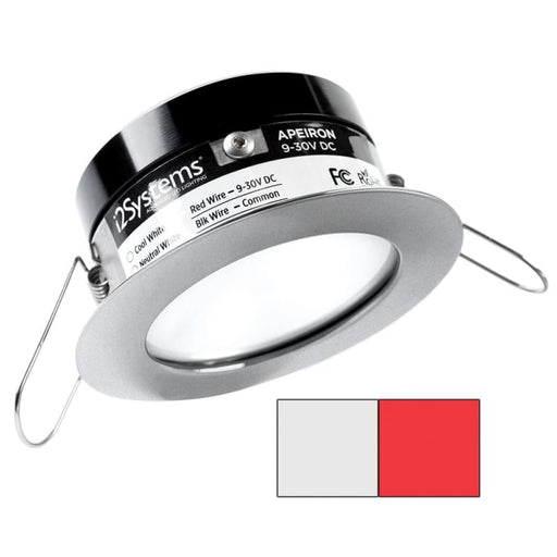 i2Systems Apeiron PRO A503 - 3W Spring Mount Light - Round - Cool White Red - Brushed Nickel Finish [A503-41AAG-H] 1st Class Eligible, 