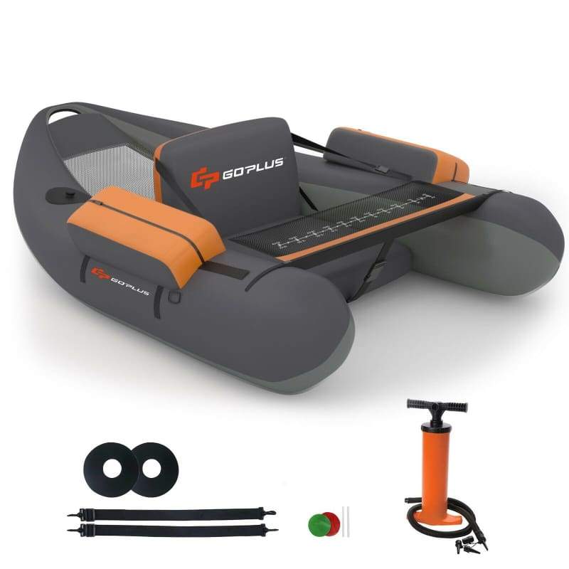 Inflatable Fishing Boat with Adjustable Straps & Storage Pockets GRAY fishing, Hunting & Fishing, inflatable, Outdoor | Fishing Accessories,