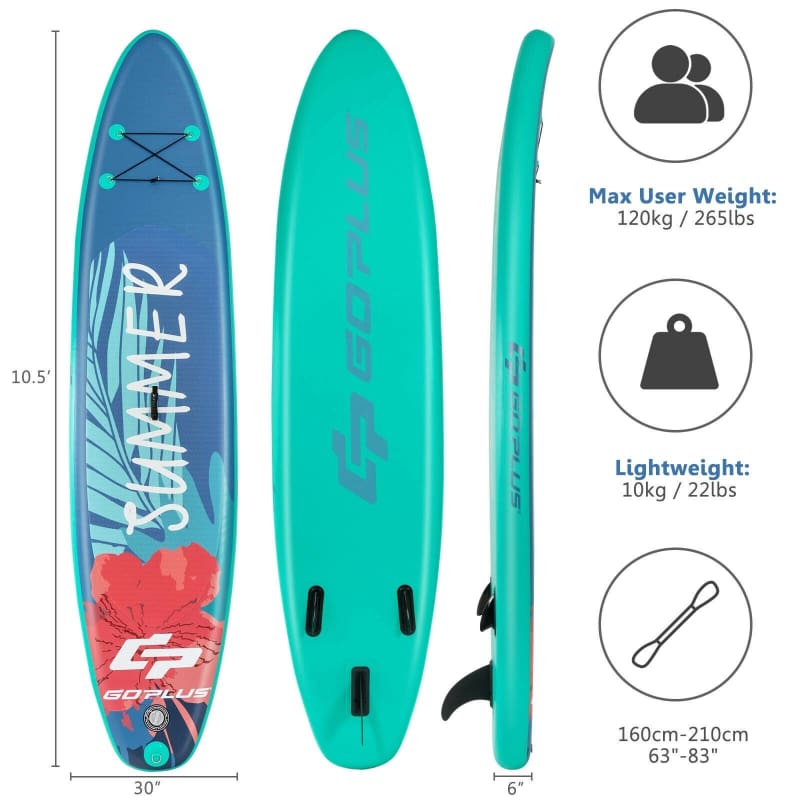 Inflatable Stand Up Paddle Board with Leash & Aluminum Paddle (2 SIZES) Paddle Board, Paddle Boards, Paddlesports Water Sports Goplus